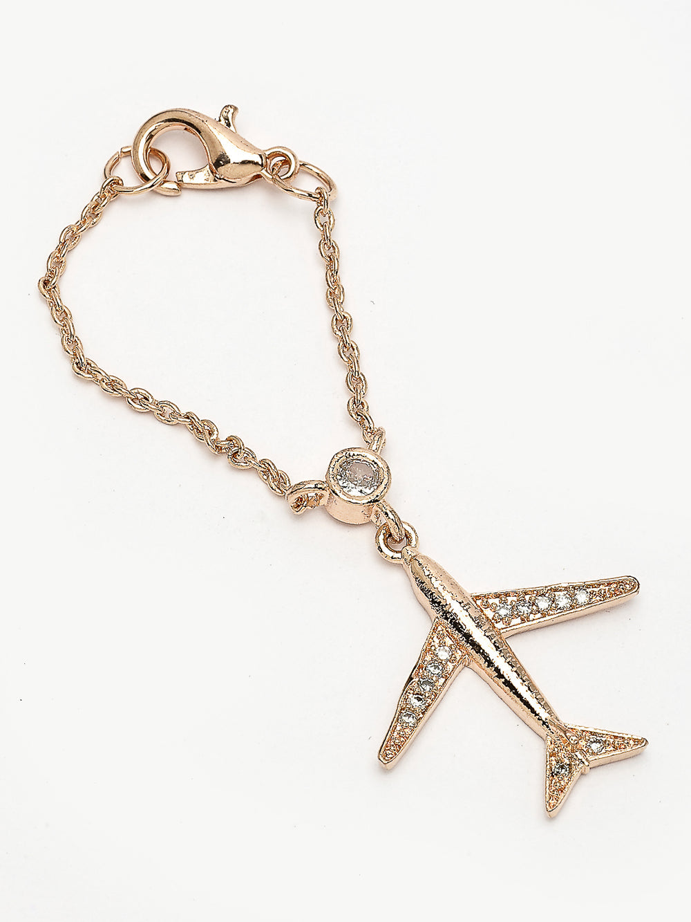 Rose Gold Plated Cubic Zirconia Studded Adjustable Watch Charm
