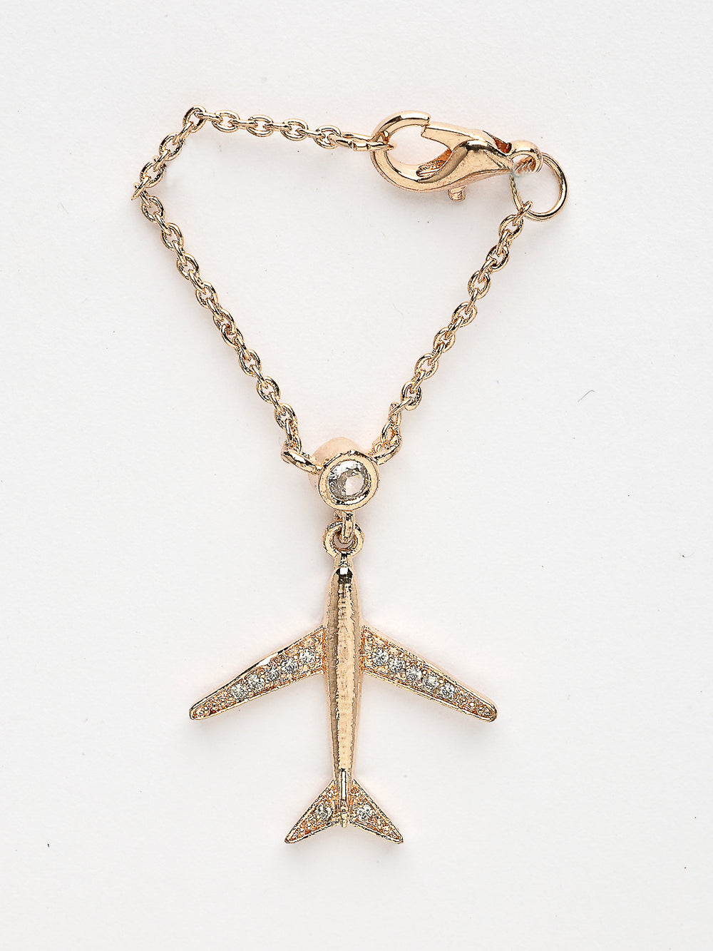 Rose Gold Plated Cubic Zirconia Studded Adjustable Watch Charm